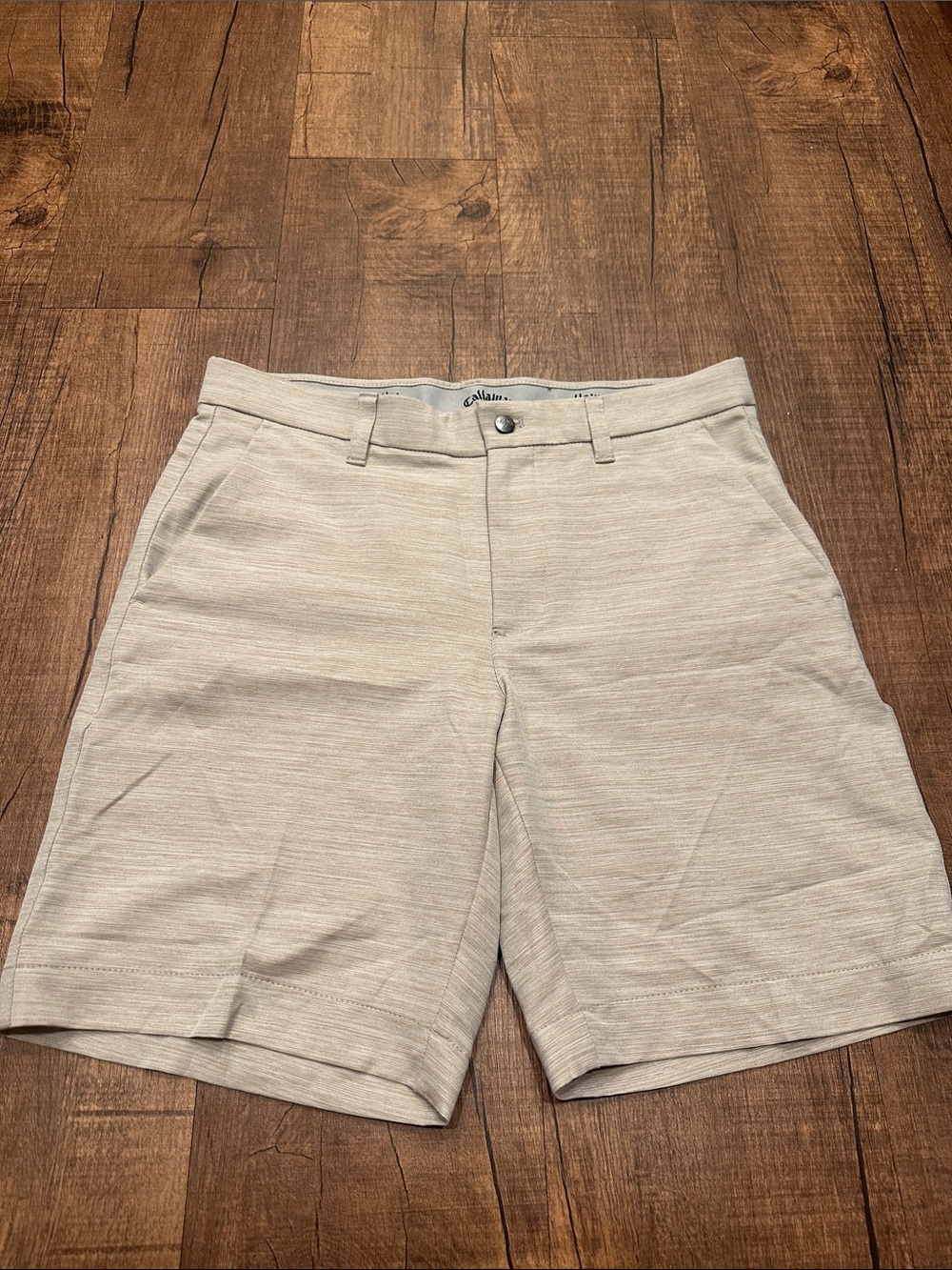 Callaway Golf Shorts Mens 32 Beige Performance Stretch Heathered Country Club